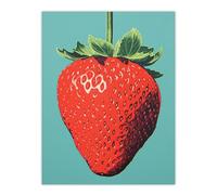 Wee Blue Coo Duotone Dessert Red Strawberry Extra Large XL Wall Art Poster Print