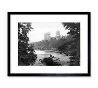 Wee Blue Coo DURHAM THE CATHEDRAL ENGLAND VINTAGE HISTORY OLD BW FRAMED ART PRINT B12X2582