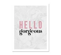 Wee Blue Coo Dusty Rose Hello Gorgeous Large Framed Art Print Poster Wall Decor 18x24 inch