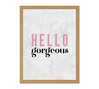 Wee Blue Coo Dusty Rose Hello Gorgeous Large Framed Art Print Poster Wall Decor 18x24 inch