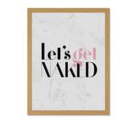 Wee Blue Coo Dusty Rose Lets Get Naked Large Framed Art Print Poster Wall Decor 18x24 inch
