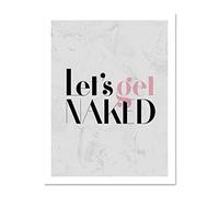 Wee Blue Coo Dusty Rose Lets Get Naked Large Framed Art Print Poster Wall Decor 18x24 inch