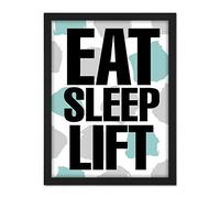 Wee Blue Coo Eat Sleep Lift Artwork Framed Wall Art Print 18X24 Inch