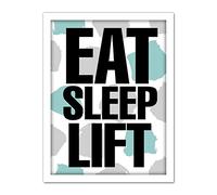 Wee Blue Coo Eat Sleep Lift Artwork Framed Wall Art Print 18X24 Inch