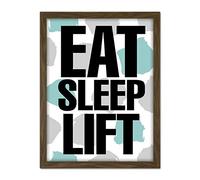 Wee Blue Coo Eat Sleep Lift Artwork Framed Wall Art Print 18X24 Inch