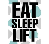 Wee Blue Coo Eat Sleep Lift Large Wall Art Poster Print Thick Paper 18X24 Inch
