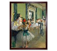 Wee Blue Coo Edgar Degas Ballet Class Old Master Painting Art Print Framed Poster Wall Decor 12X16 Inch