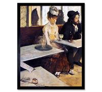 Wee Blue Coo Edgar Degas The Absinthe Drinker 1876 Old Master Painting Art Print Framed Poster Wall Decor 12X16 Inch