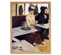 Wee Blue Coo Edgar Degas The Absinthe Drinker 1876 Old Master Painting Art Print Framed Poster Wall Decor 12X16 Inch