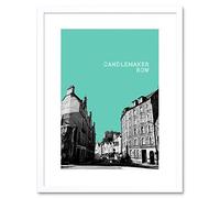Wee Blue Coo Edinburgh Candlemaker Row Teal Framed Wall Art Print 12X16