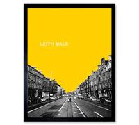 Wee Blue Coo Edinburgh Leith Walk Yellow Art Print Framed Poster Wall Decor 12X16 Inch