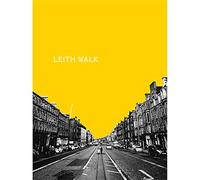 Wee Blue Coo Edinburgh Leith Walk Yellow Wall Art Print 12X16