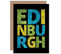 Wee Blue Coo EDINBURGH TYPOGRAPHY TEXTURE LETTERS BLANK GREETINGS BIRTHDAY CARD ART