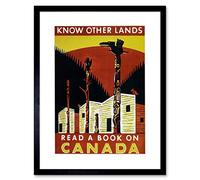 Wee Blue Coo Education Book Canada Totem Ad Retro Picture Framed Wall Art Print