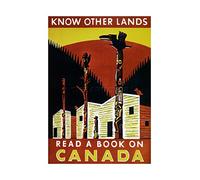 Wee Blue Coo Education Book Canada Totem Ad Retro Picture Wall Art Print
