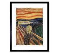 Wee Blue Coo Edvard Munch Scream Artwork Framed Wall Art Print 12X16 Inch