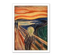 Wee Blue Coo Edvard Munch Scream Artwork Framed Wall Art Print 18X24 Inch