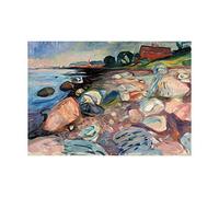 Wee Blue Coo Edvard Munch Shore With Red House Painting Wall Art Print