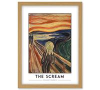 Edvard Munch The Scream Expressionist Painting Artwork Framed Wall Art Print A4 Artery8 Light Oak One Size