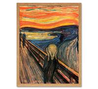 Wee Blue Coo Edvard Munch The Scream Old Master Painting Art Print Framed Poster Wall Decor 12X16 Inch