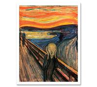 Wee Blue Coo Edvard Munch The Scream Old Master Painting Art Print Framed Poster Wall Decor 12X16 Inch