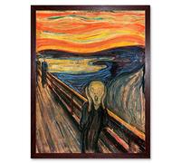 Wee Blue Coo Edvard Munch The Scream Old Master Painting Art Print Framed Poster Wall Decor 12X16 Inch