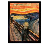 Wee Blue Coo Edvard Munch The Scream Old Master Painting Art Print Framed Poster Wall Decor 12X16 Inch