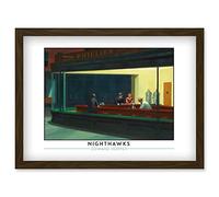 Wee Blue Coo Edward Hopper Nighthawks Iconic Realist Painting Artwork Framed Wall Art Print A4
