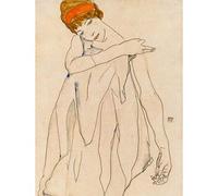 Wee Blue Coo Egon Schiele Austrian Dancer Die Tanzerin Old Painting Art Print Poster Wall Decor 12X16 Inch