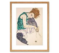 Wee Blue Coo Egon Schiele Seated Woman Legs Drawn Up Adele Herm Framed Wall Art Print