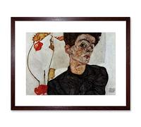 Wee Blue Coo Egon Schiele Self Portrait Old Master Picture Framed Wall Art Print