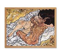 Wee Blue Coo Egon Schiele The Embrace Old Master Painting Art Print Framed Poster Wall Decor 12X16 Inch