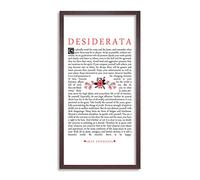 Wee Blue Coo Ehrmann Desiderata Prose Quote Long Panel Framed Wall Art Print
