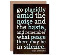 Wee Blue Coo EHRMANN MAX DESIDERATA GO PLACIDLY MID QUOTE BLANK BIRTHDAY CARD