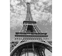 Wee Blue Coo Eiffel Tower Black White Art Print Poster Wall Decor 12X16 Inch