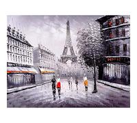 Wee Blue Coo Eiffel Tower Paris City Streets Art Print Poster Wall Decor 12X16 Inch
