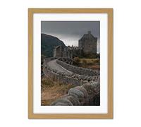 Wee Blue Coo Eilean Donan Castle Scottish Highlands Photography Artwork Framed Wall Art Print 18X24 Inch