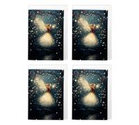 Wee Blue Coo Enchanted Fairy Forest Art Cards Pack of 4 Fantasy Fae Greeting Cards in Blue | Size: 4 Pack Wee Blue Coo Blue 4 Pack