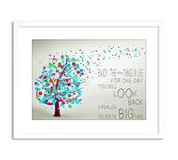 Wee Blue Coo Enjoy Little Things Life Bubble Tree Quote Framed Wall Art Print