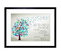 Wee Blue Coo Enjoy Little Things Life Bubble Tree Quote Framed Wall Art Print