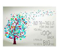 Wee Blue Coo Enjoy Little Things Life Bubble Tree Quote Typography Art Print Poster Wall Decor 12X16 Inch