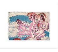 Wee Blue Coo Ernst Ludwig Kirchner German Three Bathers Stones Wall Art Print