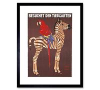 Wee Blue Coo Exhibition Commercial Ad Zoo Zebra Parrot Germany Picture Framed Wall Art Print