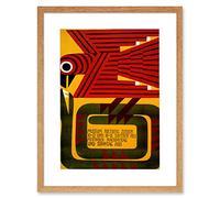Wee Blue Coo Exhibition Rietberg Museum Zurich Bird Snake Artwork Framed Wall Art Print 12X16 Inch