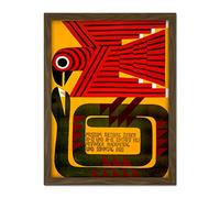 Wee Blue Coo Exhibition Rietberg Museum Zurich Bird Snake Artwork Framed Wall Art Print 18X24 Inch