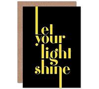 Wee Blue Coo Extended Yellow Let Your Light Shine Greetings Card