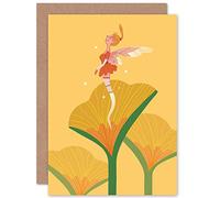 Wee Blue Coo Fairies Yellow Flower Fairy Greetings Card