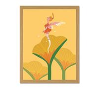 Wee Blue Coo Fairies Yellow Flower Fairy Large Framed Art Print Poster Wall Decor 18x24 inch