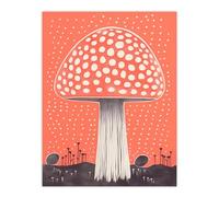 Wee Blue Coo Fairy Fungi Toadstool Fly Agaric Coral Large Wall Art Poster Print Thick Paper 18X24 Inch