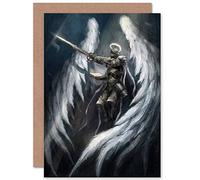 Wee Blue Coo FANTASY ANGEL KNIGHT WARRIOR BLANK GREETINGS BIRTHDAY CARD ART